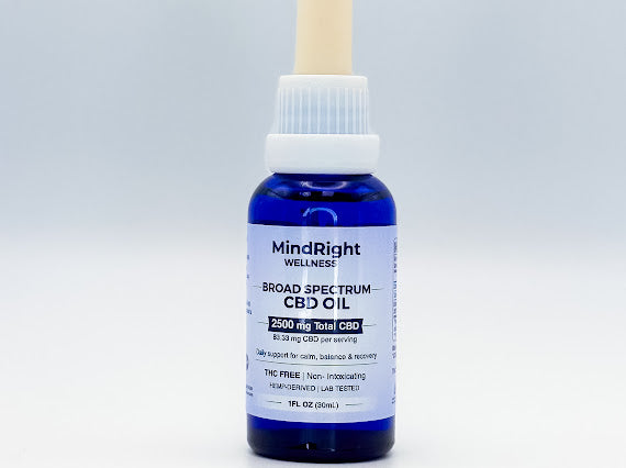 MindRight Broad Spectrum CBD Oil 2,500mg *THC Free*