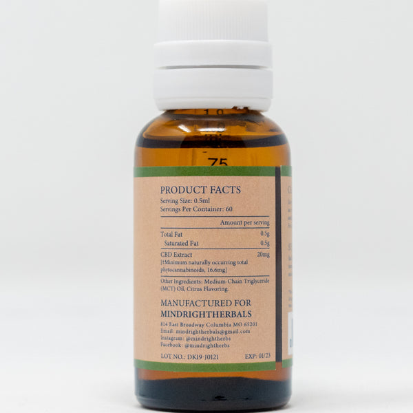 MindRight Broad Spectrum CBD Oil 1000mg